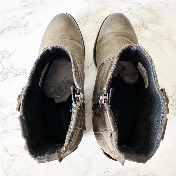 Sorel Lolla Waterproof Dusty Olive Green‎ Leather Ankle Boot Women’s Size 7.5 - Picture 5 of 12